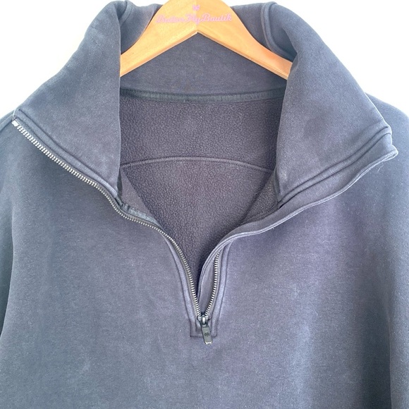 (A11) Lululemon Thick Fleece Half Zip, Black, Size M/L - Picture 7 of 13